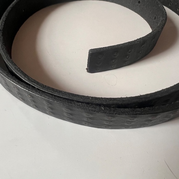 AllSaints Genuine Leather Belt Black Textured Studded Size Medium Made in Italy main image 10